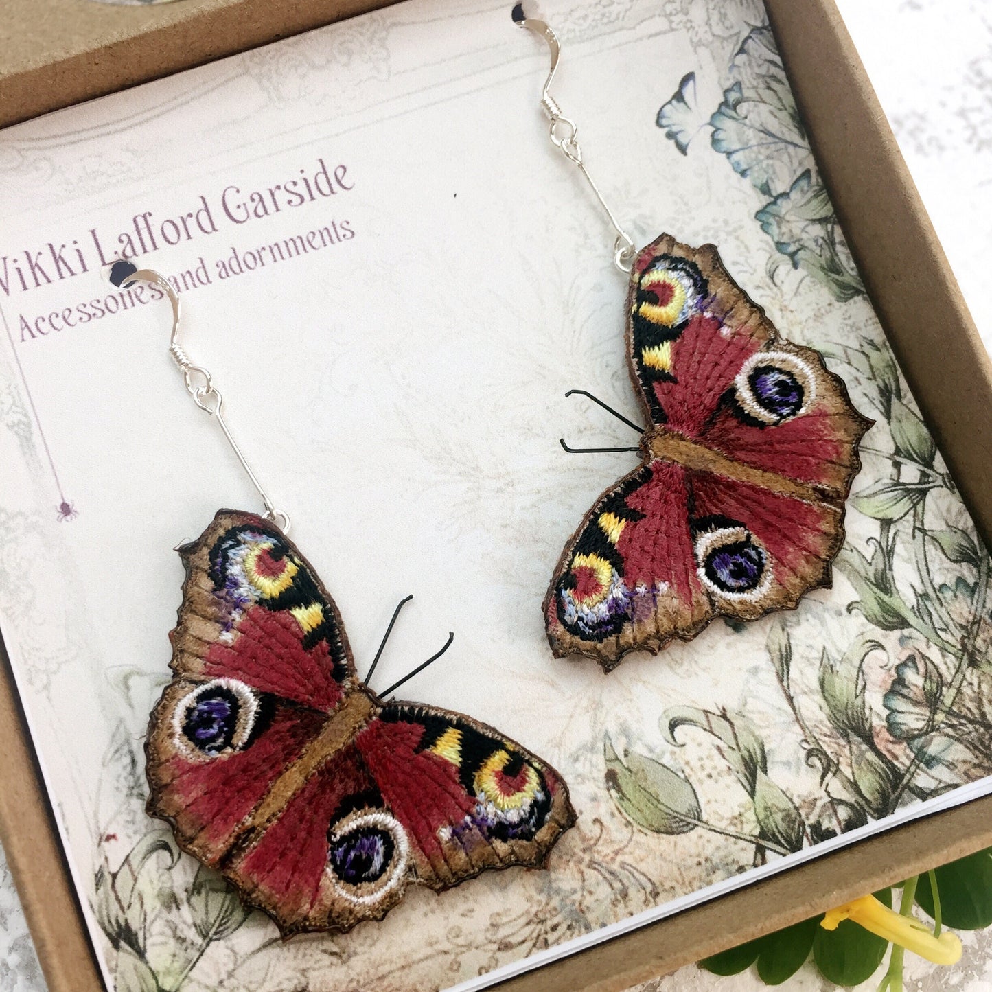 Peacock butterfly statement earrings