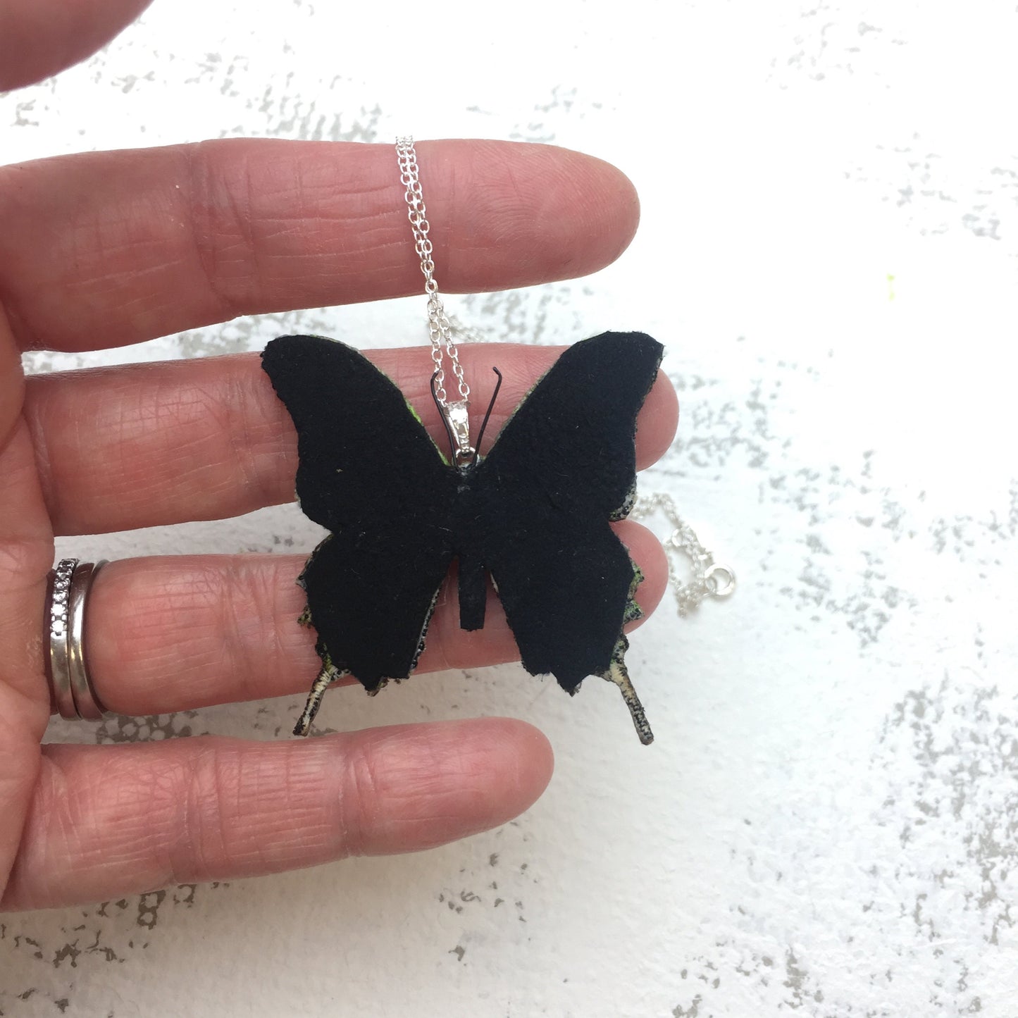 Exotic green Kaiser-i-hind butterfly necklace, Emperor of India