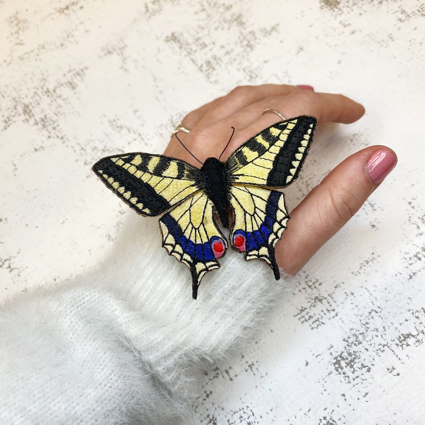 Handmade Swallowtail butterfly brooch