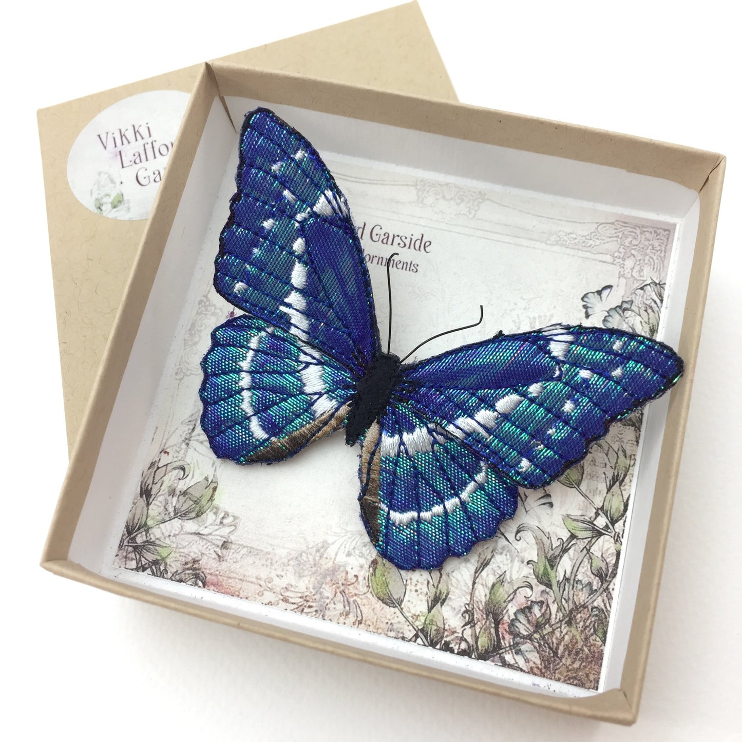 Blue Morpho butterfly, butterfly brooch, Morpho Helena