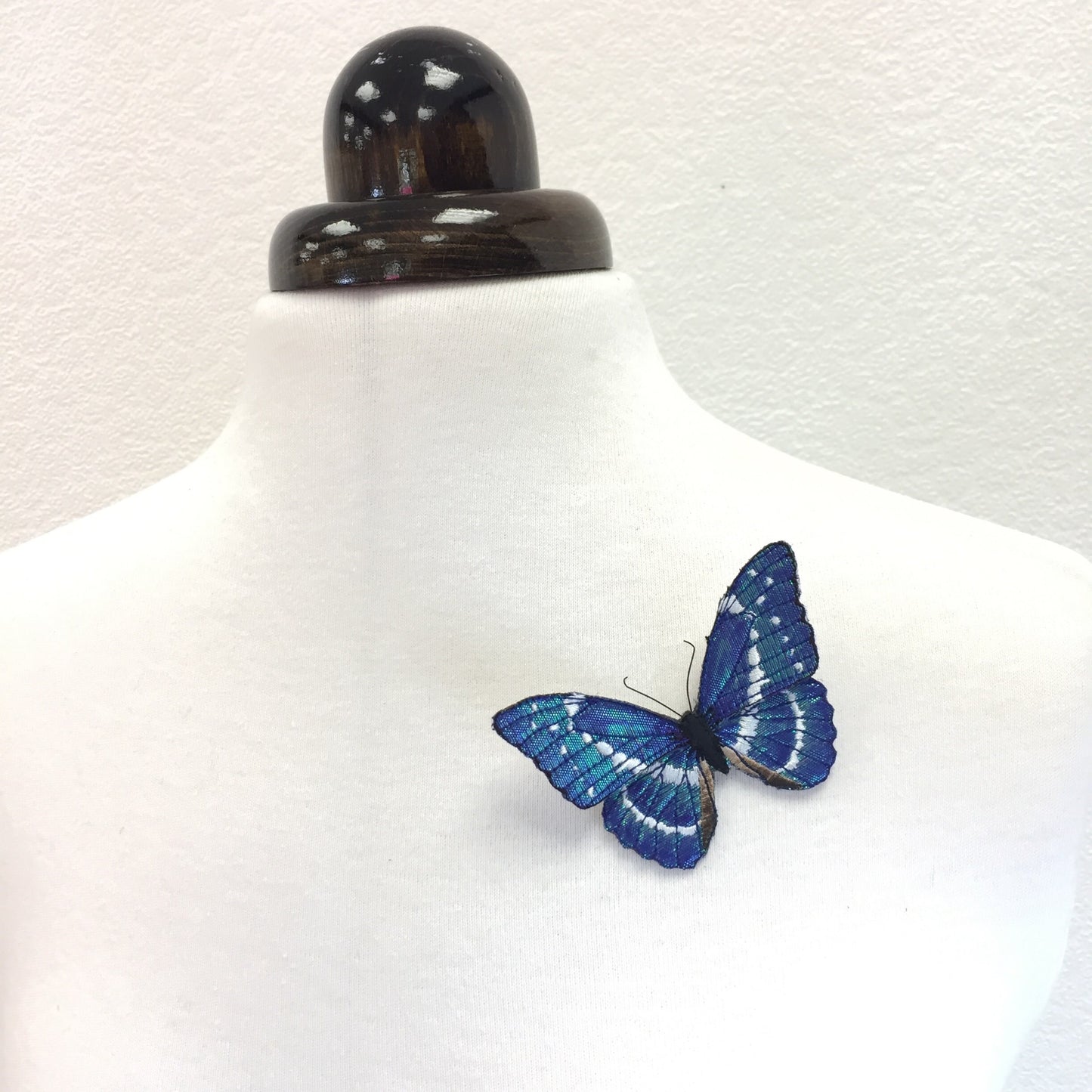 Blue Morpho butterfly, butterfly brooch, Morpho Helena