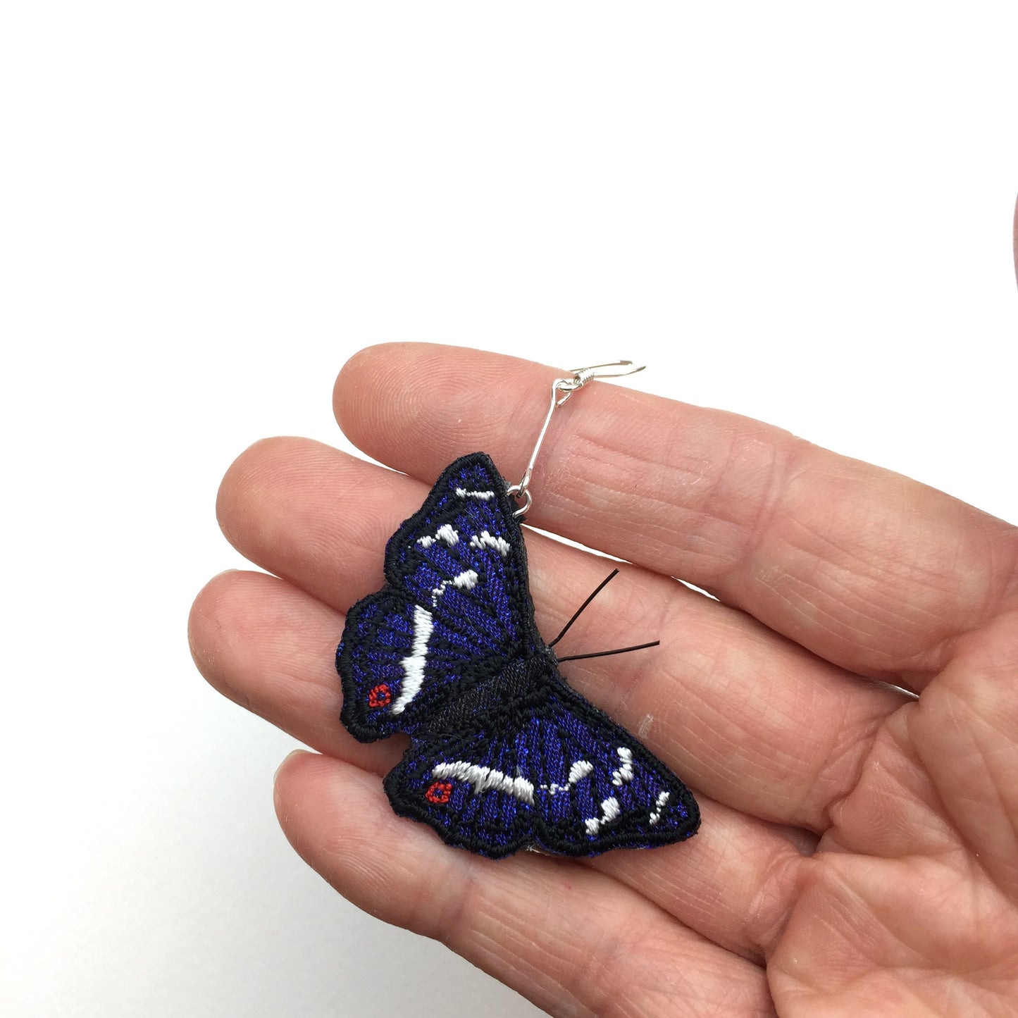 Purple Emperor butterfly earrings