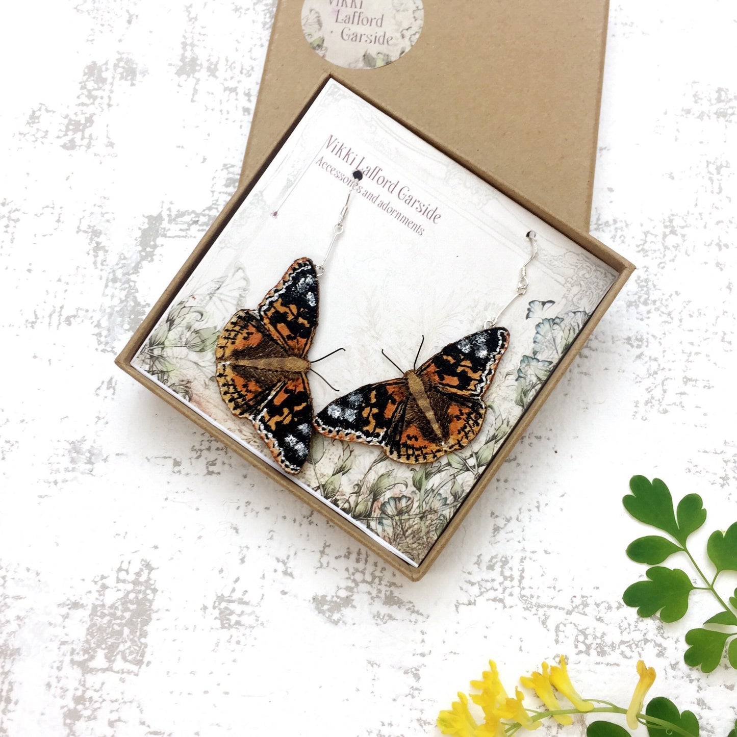 Painted Lady butterfly earrings