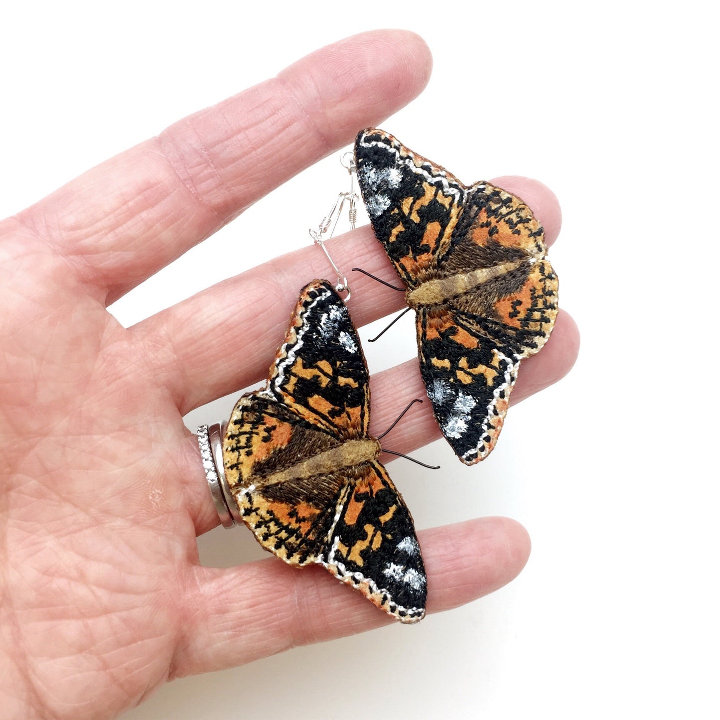 Painted Lady butterfly earrings