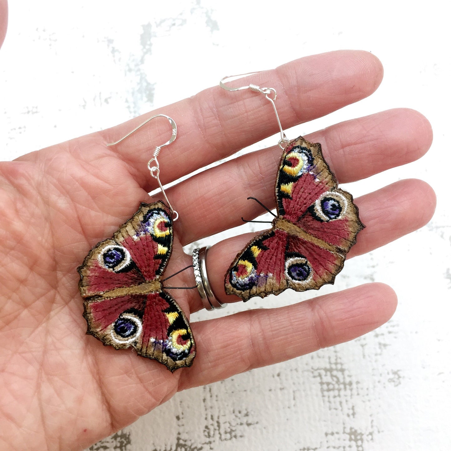 Peacock butterfly statement earrings