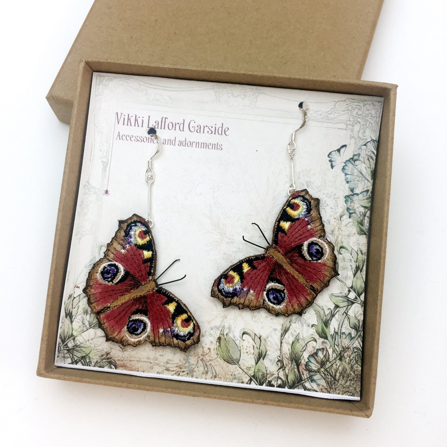 Peacock butterfly statement earrings