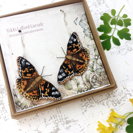 Painted Lady butterfly earrings