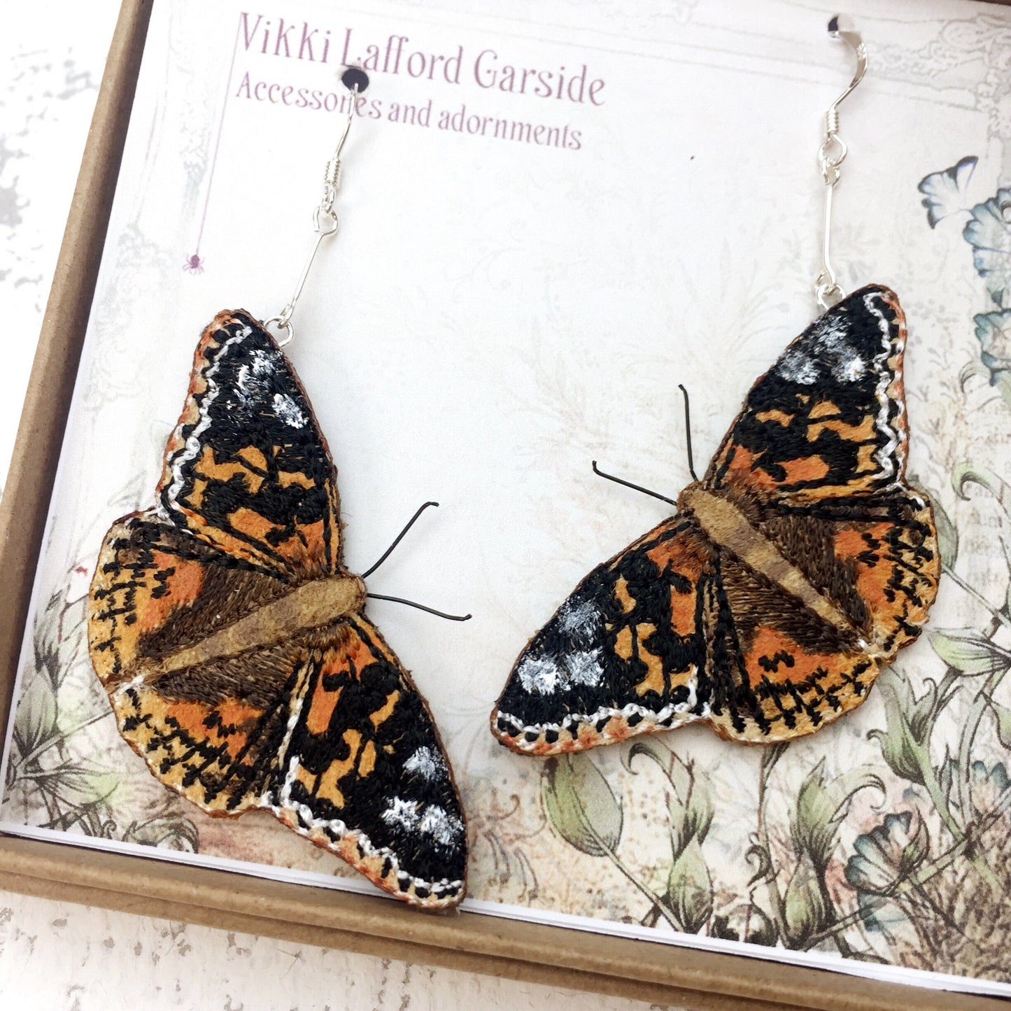 Painted Lady butterfly earrings