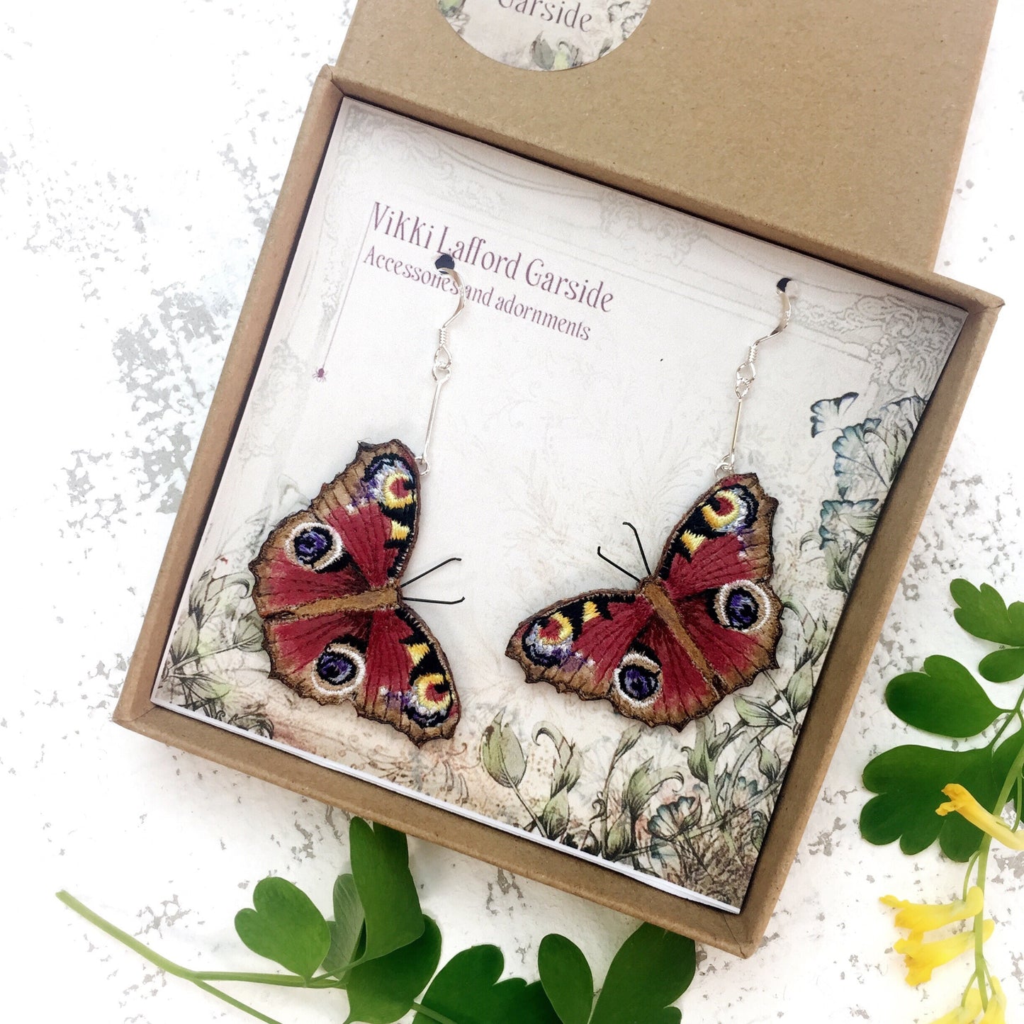 Peacock butterfly statement earrings