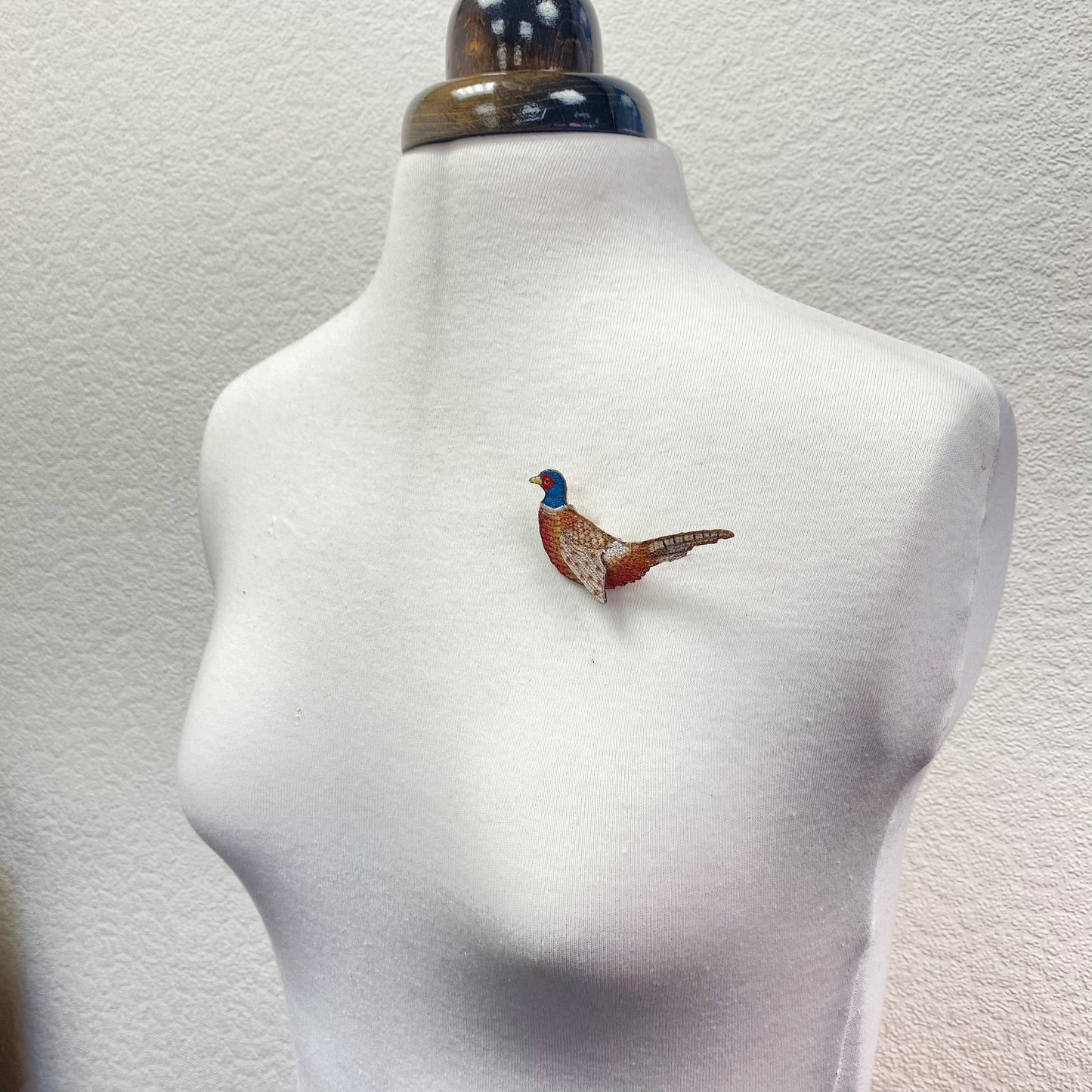 Pheasant brooch, bird pin
