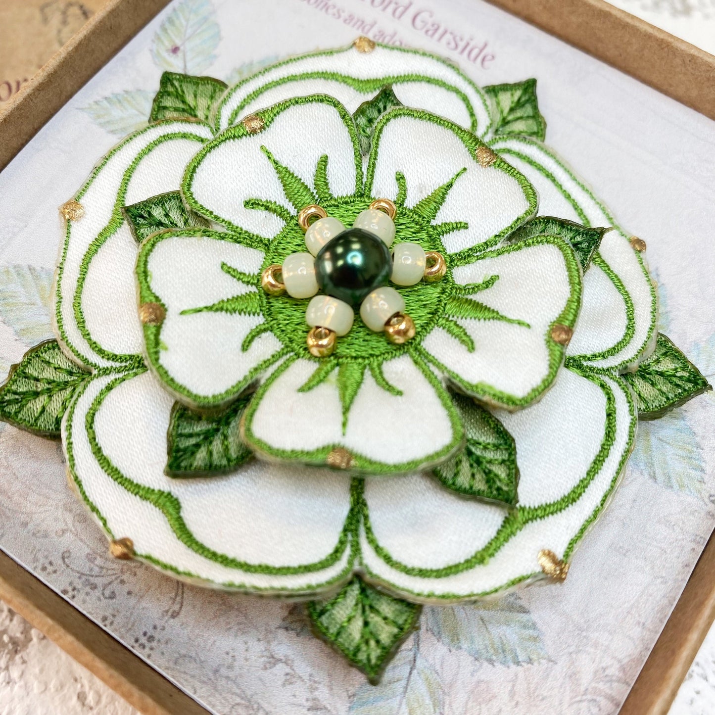 Historical White Rose of York brooch