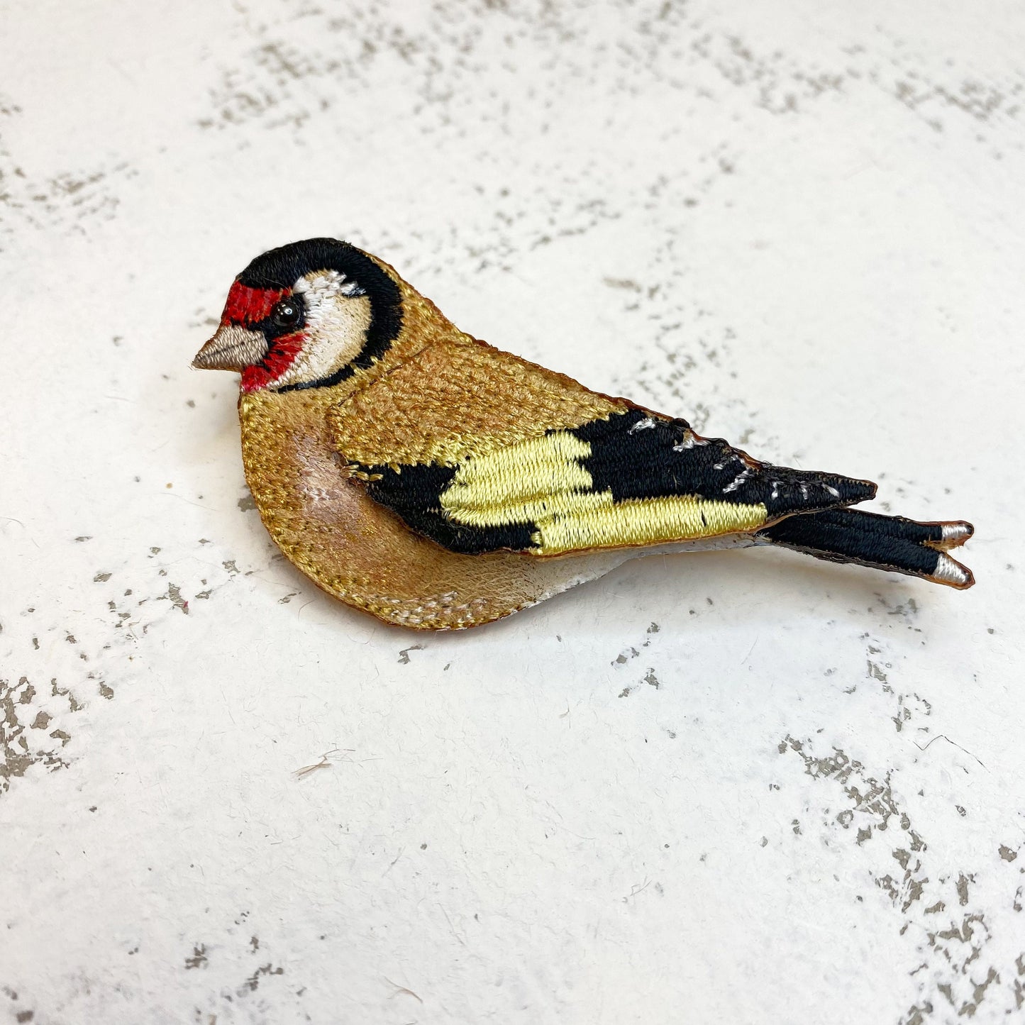 Goldfinch bird brooch