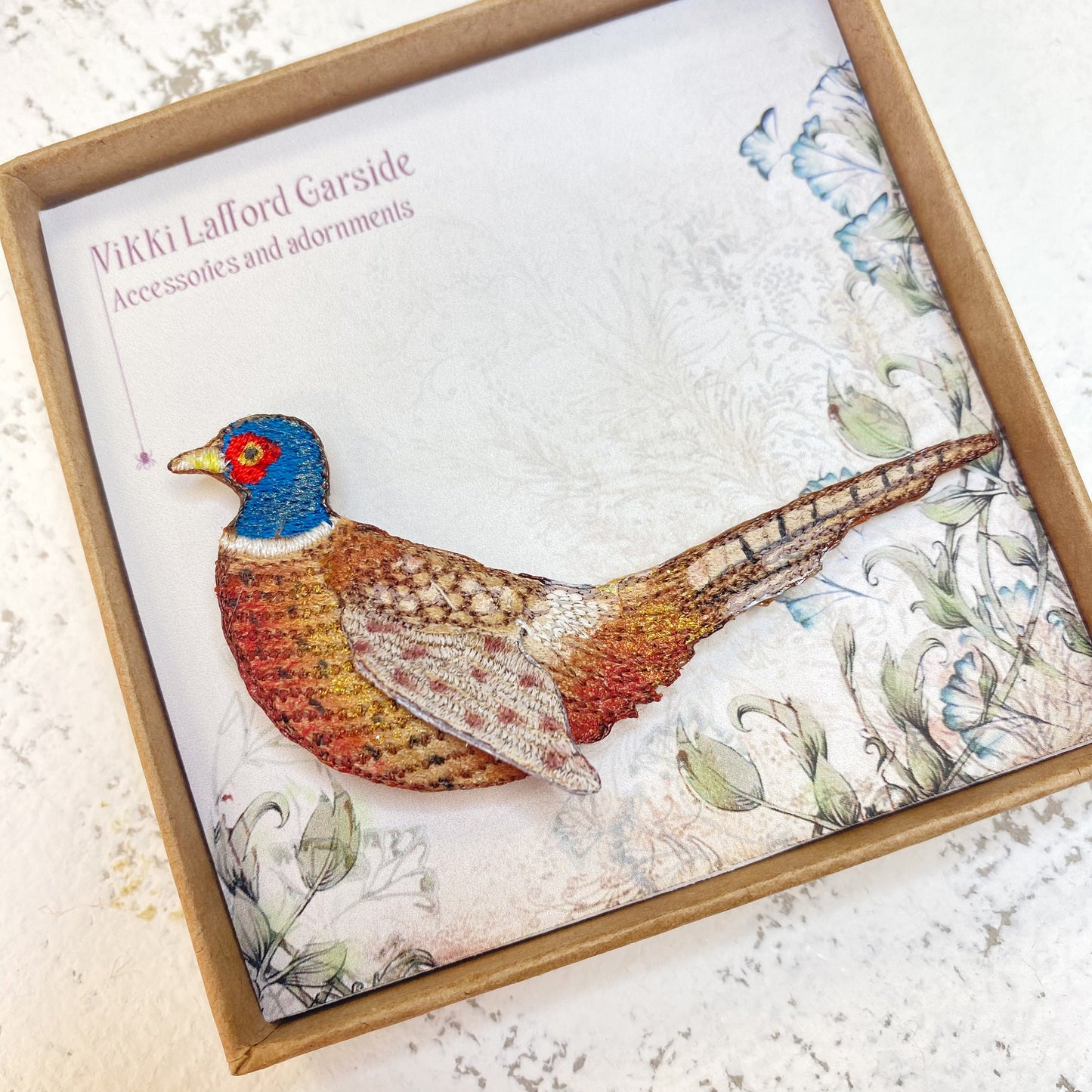 Pheasant brooch, bird pin
