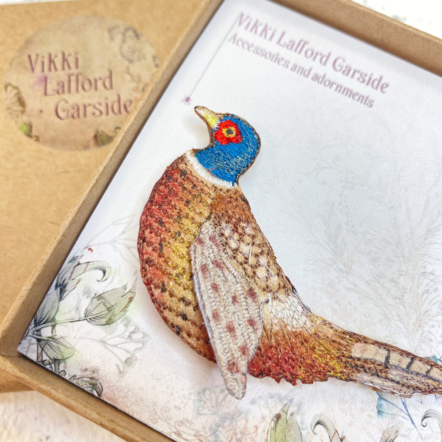 Pheasant brooch, bird pin
