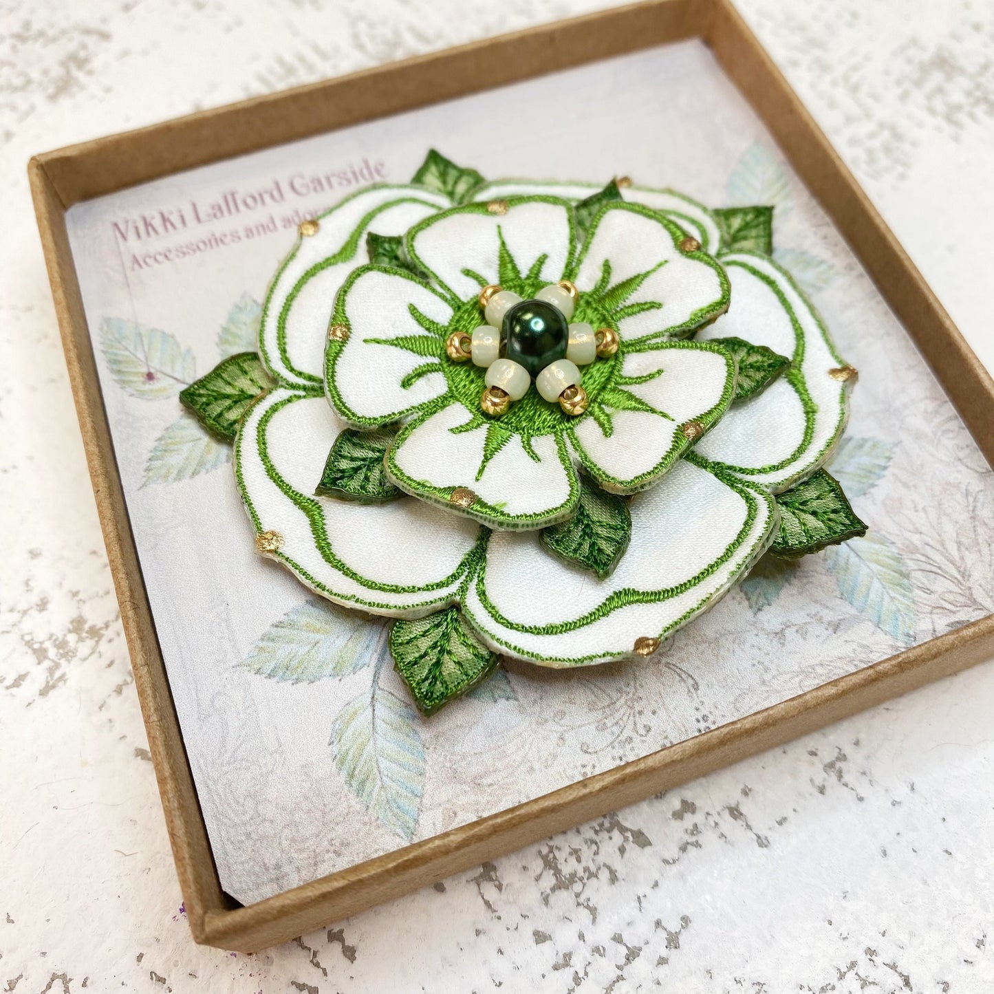 Historical White Rose of York brooch