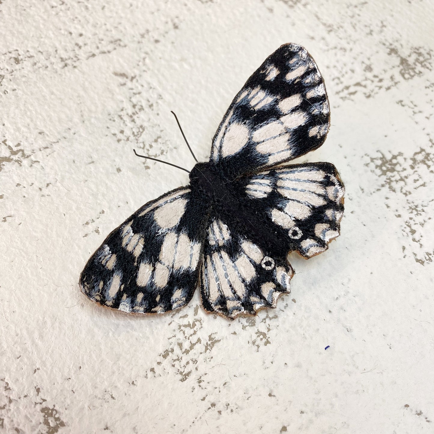 Marbled White Butterfly brooch