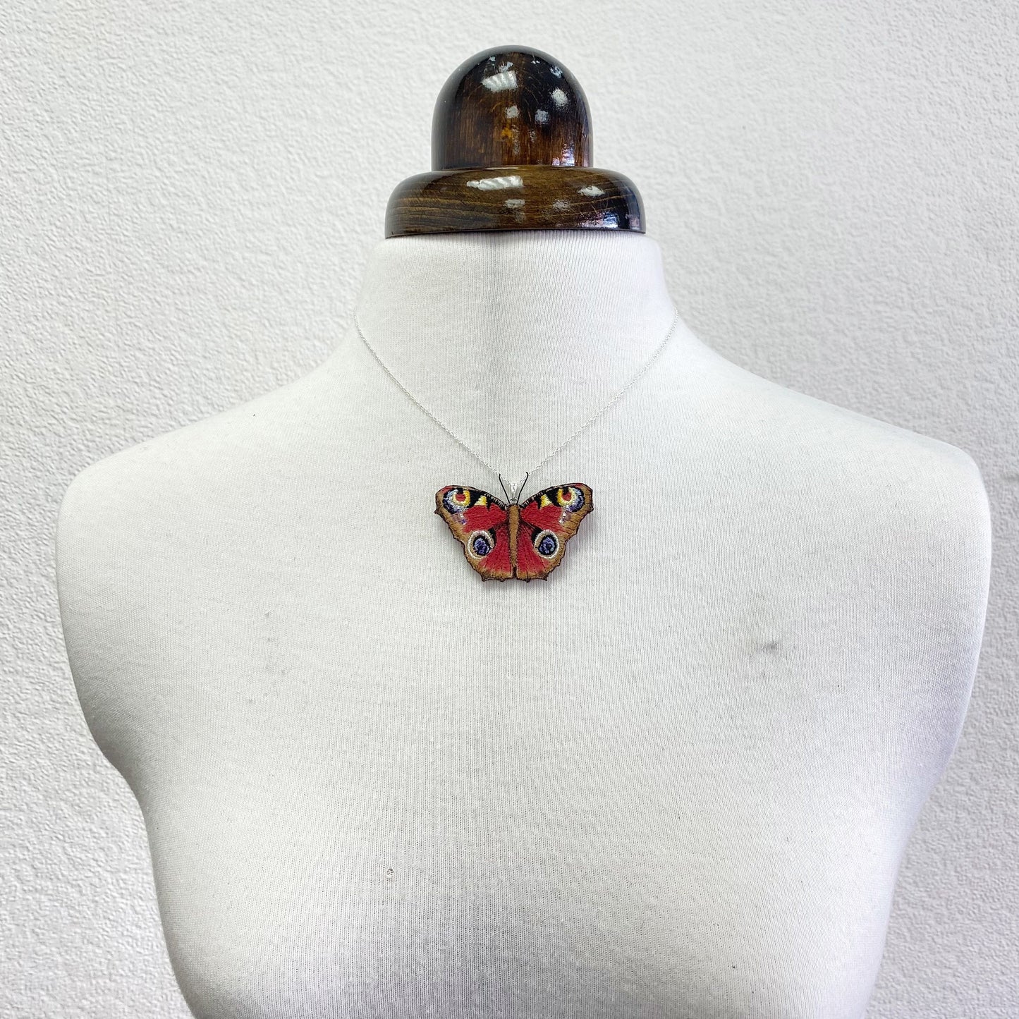 Peacock butterfly necklace