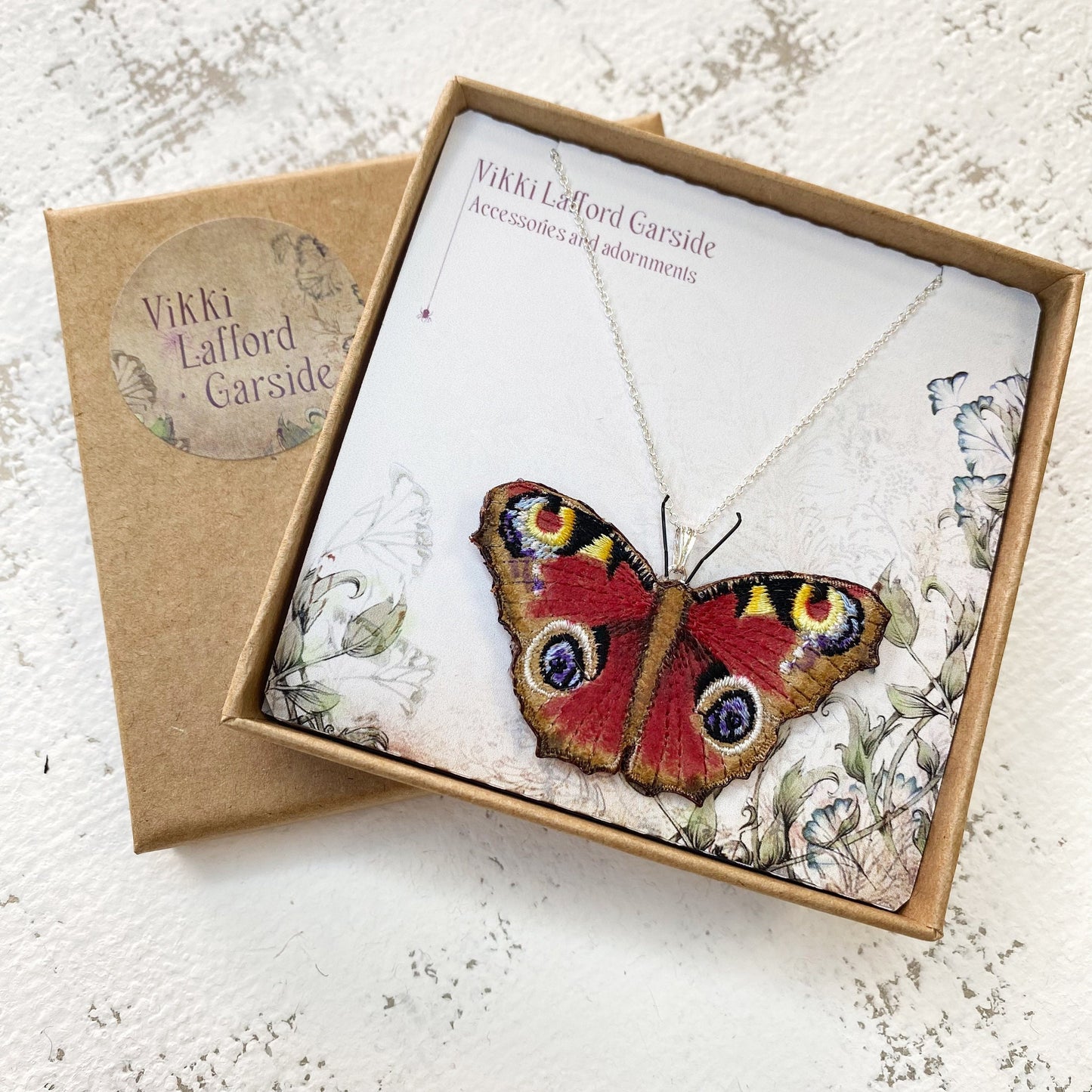 Peacock butterfly necklace