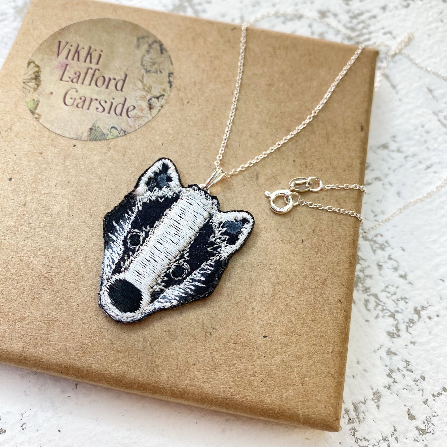 Woodland badger necklace