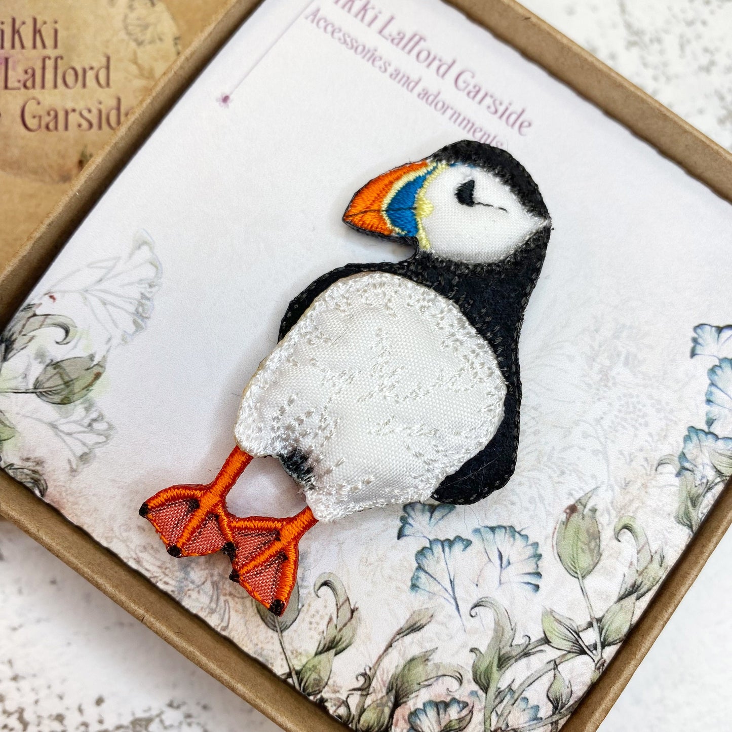 Puffin brooch, bird pin, gift for bird lover