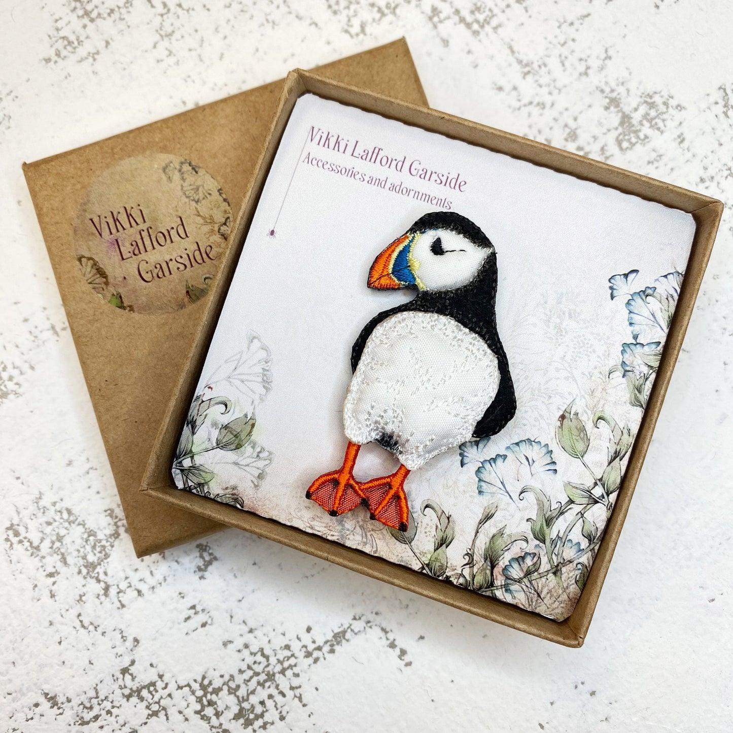 Puffin brooch, bird pin, gift for bird lover