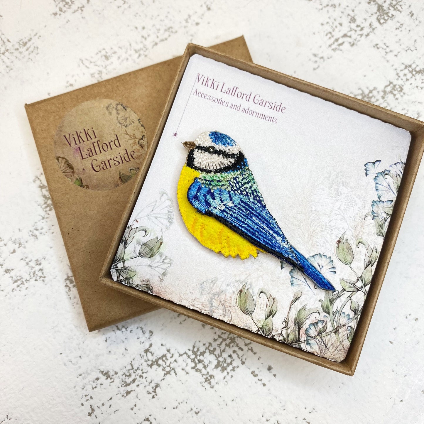 Blue tit bird brooch, bird pin, gift for bird lovers