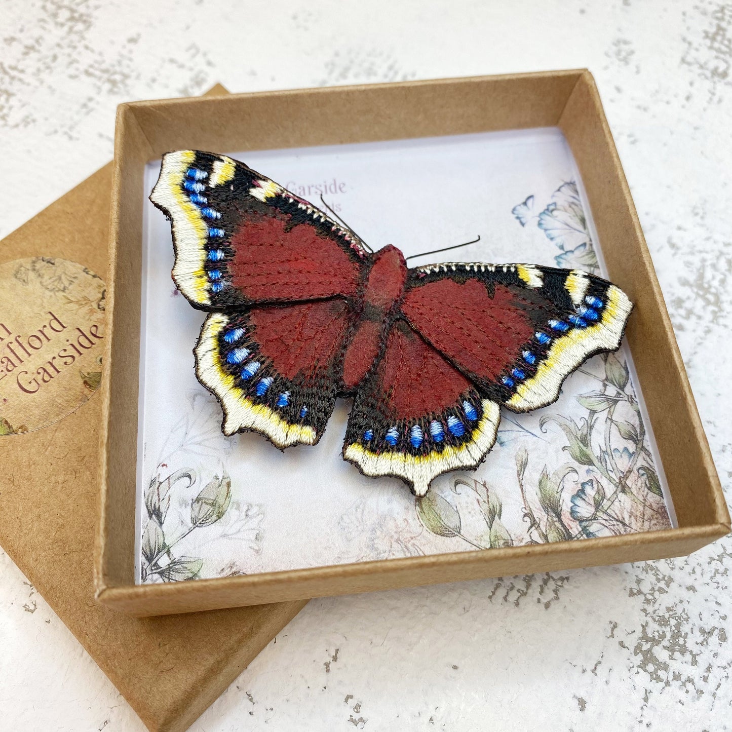 Camberwell Beauty butterfly brooch, Mourning Cloak butterfly brooch