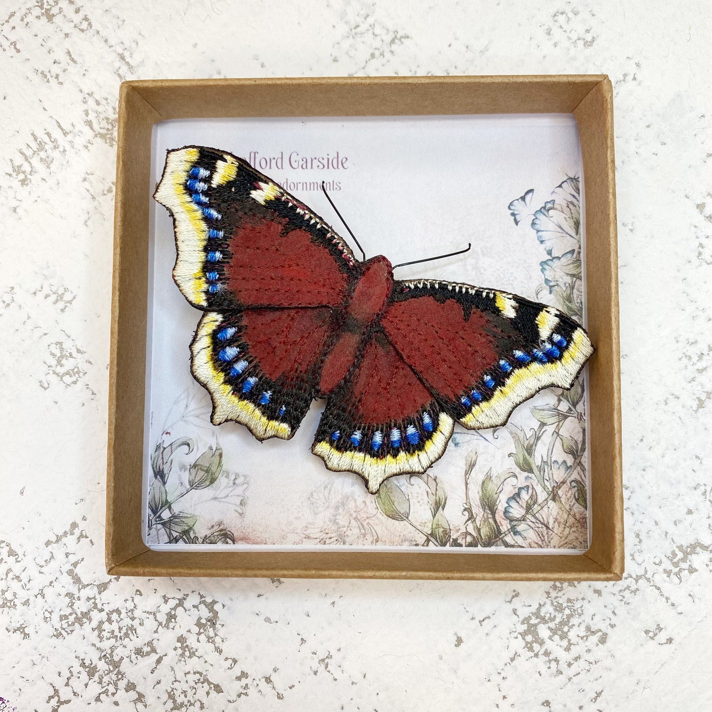 Camberwell Beauty butterfly brooch, Mourning Cloak butterfly brooch