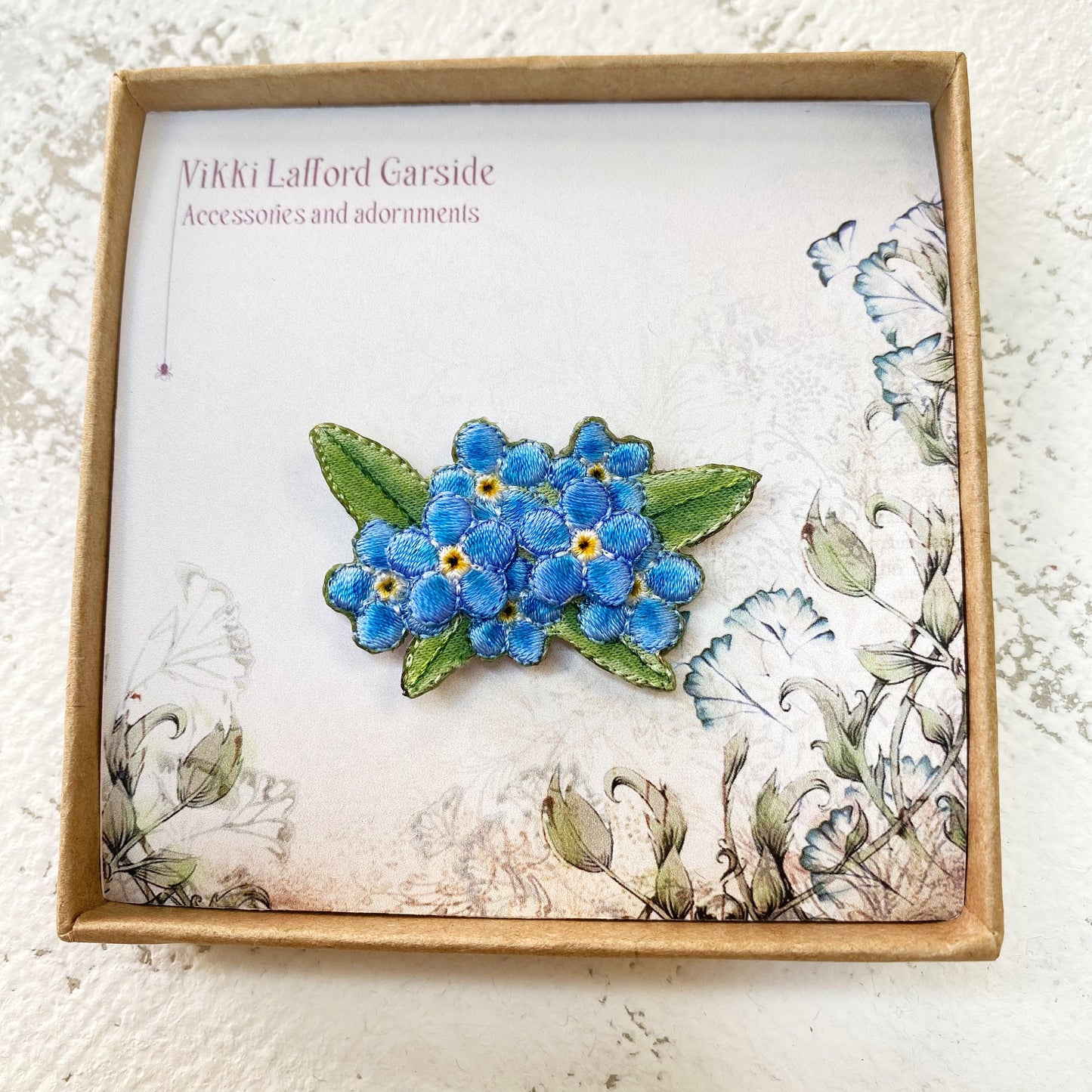 Forget-me-not flower brooch