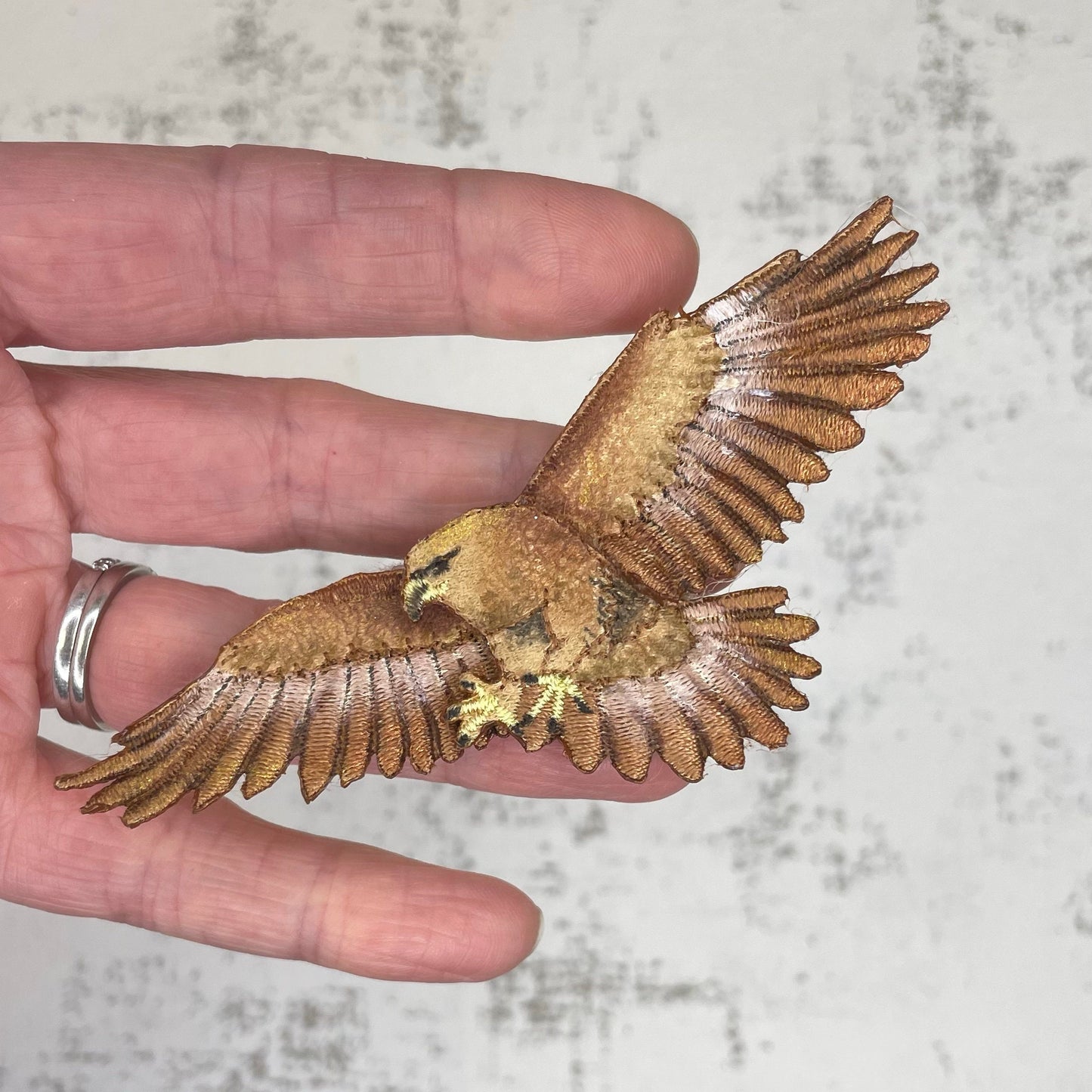 Golden eagle brooch, bird pin