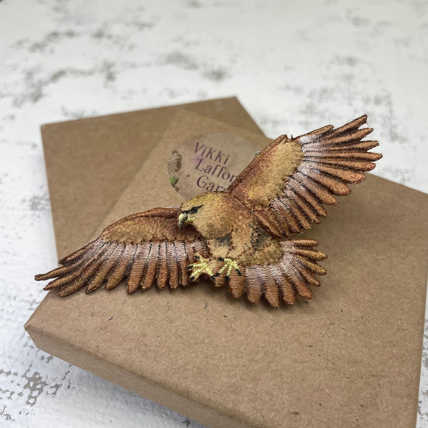 Golden eagle brooch, bird pin