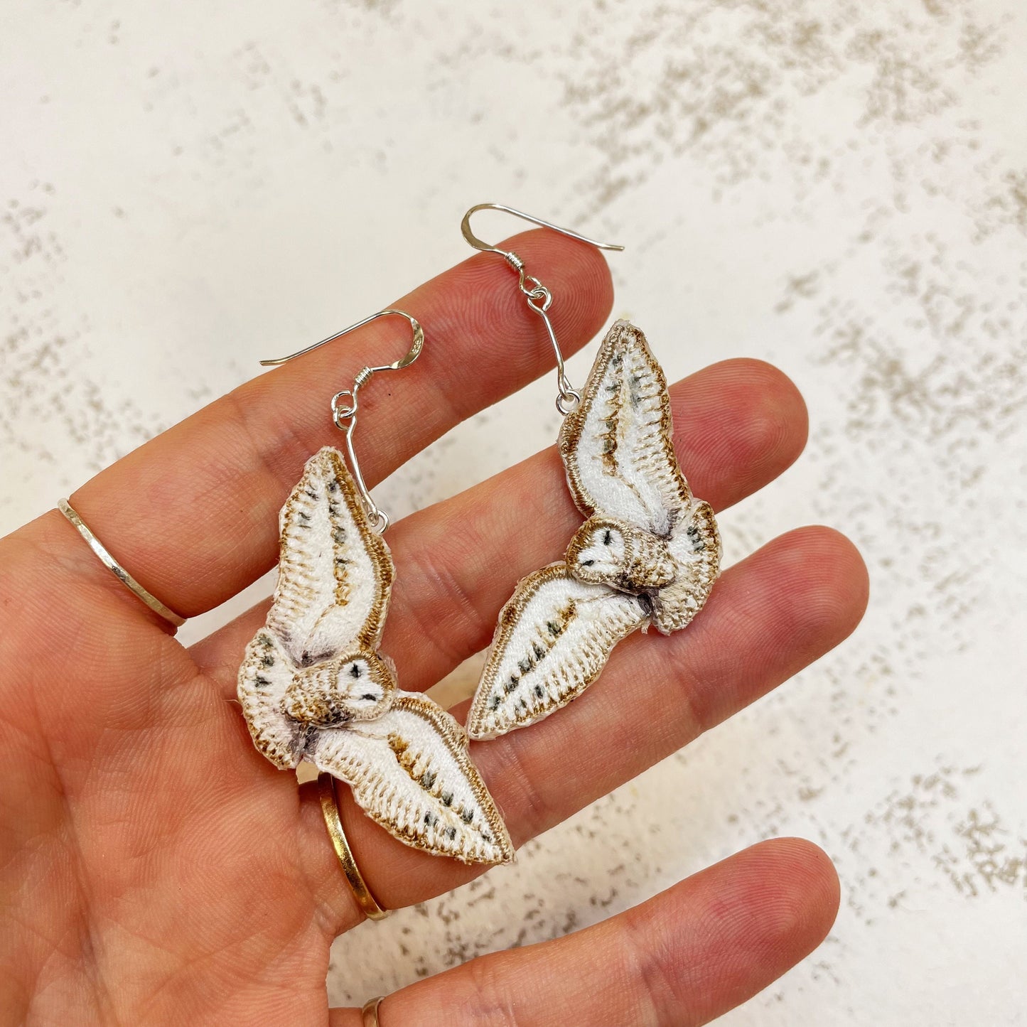 Flying owl earrings