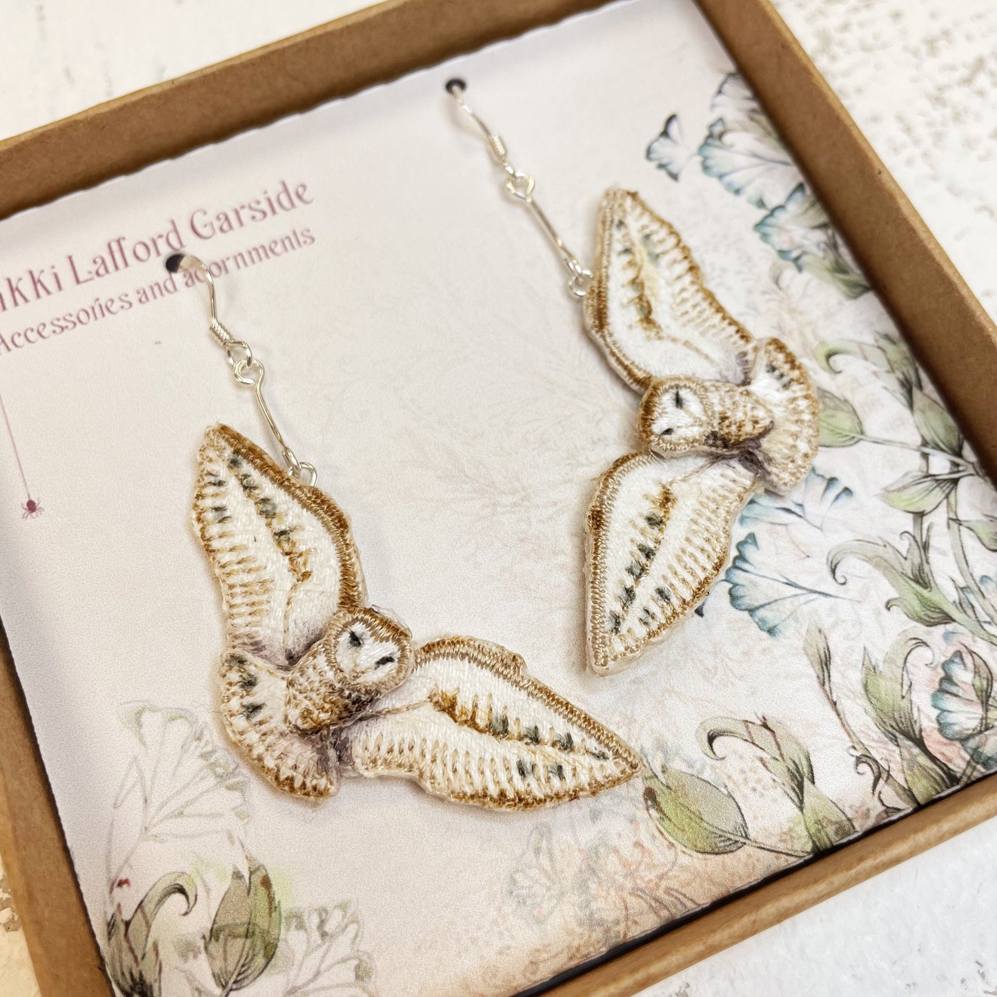Flying owl earrings