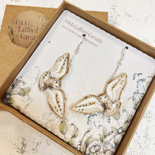 Flying owl earrings