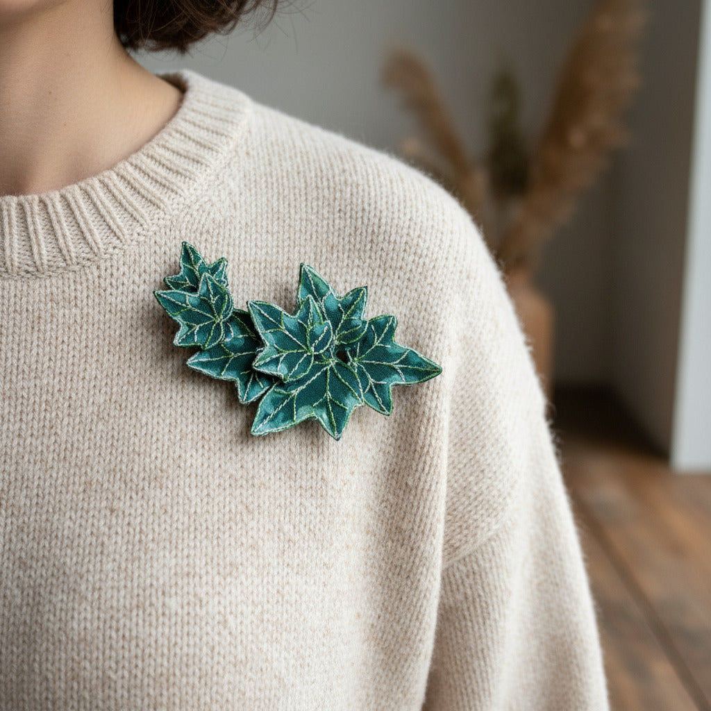Large ivy leaf brooch