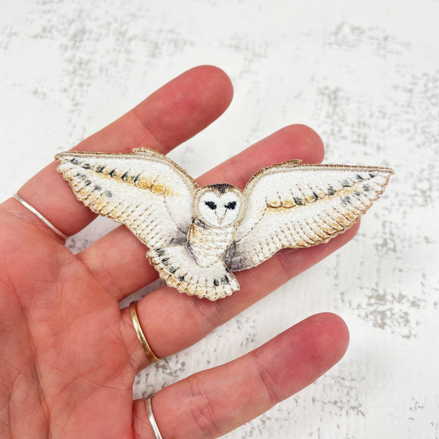 Barn owl brooch