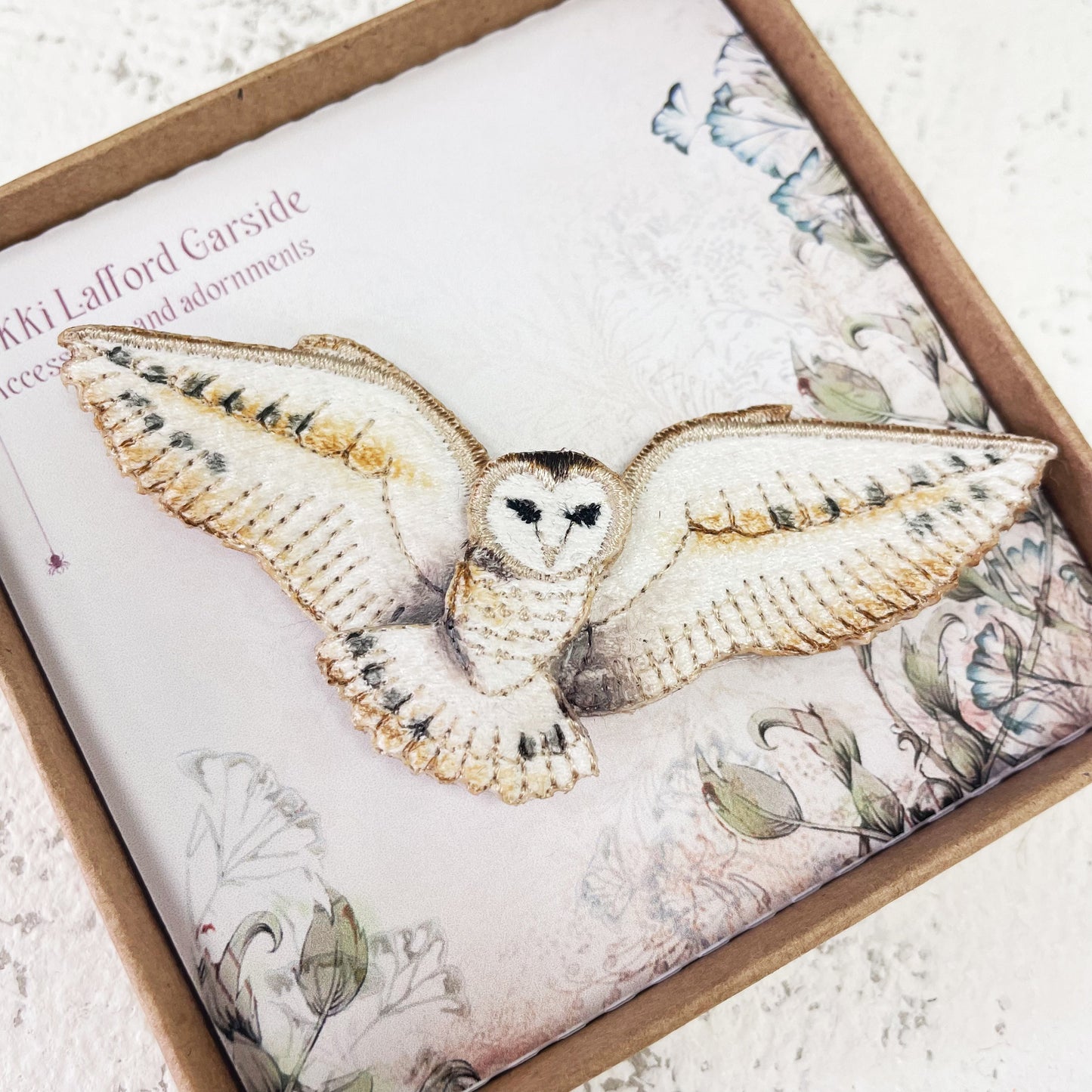 Barn owl brooch